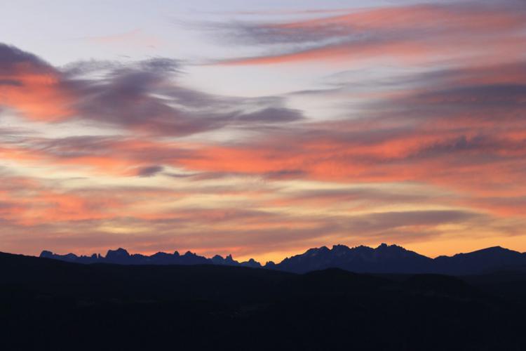 Tramonto sulle montagne delle Dolomiti